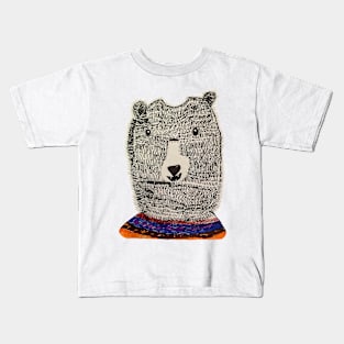 Fuzzy bear face kids art Kids T-Shirt